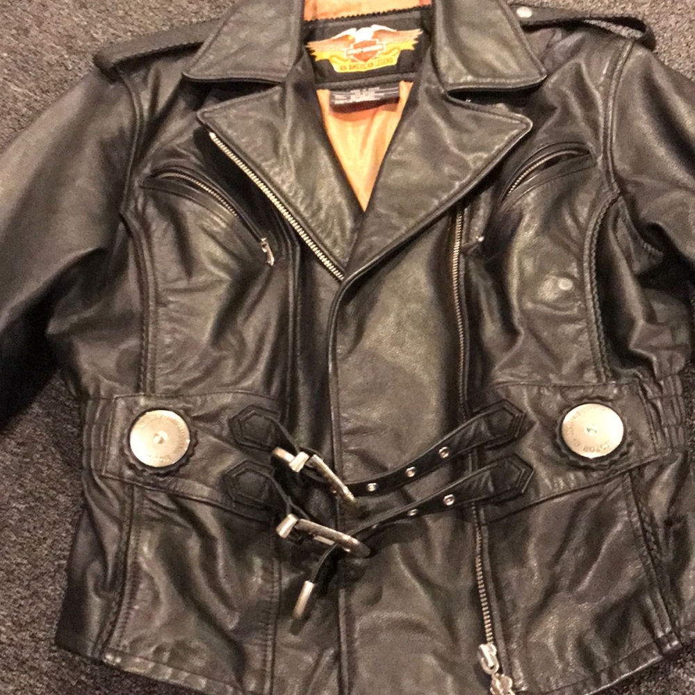 Harley Davidson women leather jacket /excel cond - Picture 3 of 4